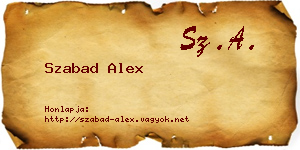 Szabad Alex névjegykártya